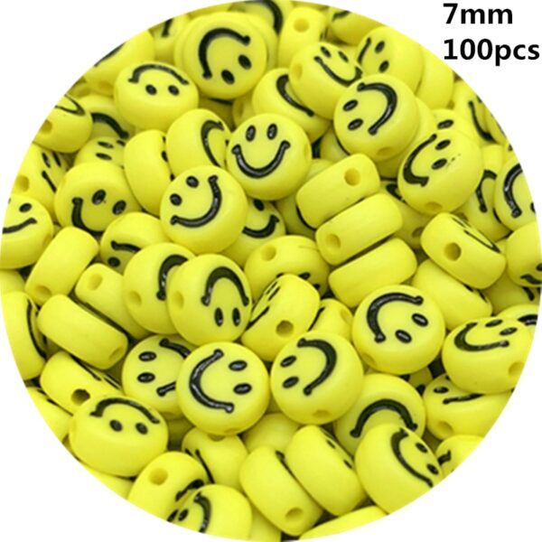 Smiley Beads: Acrylic Oval Spaced Beads for DIY Jewelry - Image 7