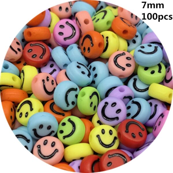 Smiley Beads: Acrylic Oval Spaced Beads for DIY Jewelry - Image 8