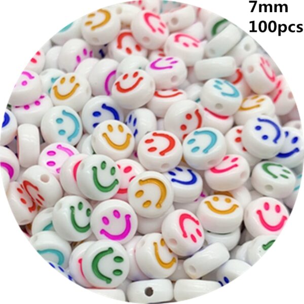 Smiley Beads: Acrylic Oval Spaced Beads for DIY Jewelry - Image 12