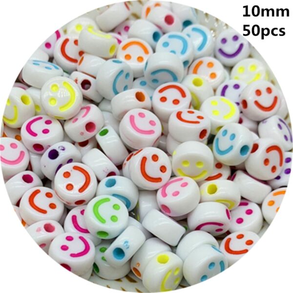 Smiley Beads: Acrylic Oval Spaced Beads for DIY Jewelry - Image 24