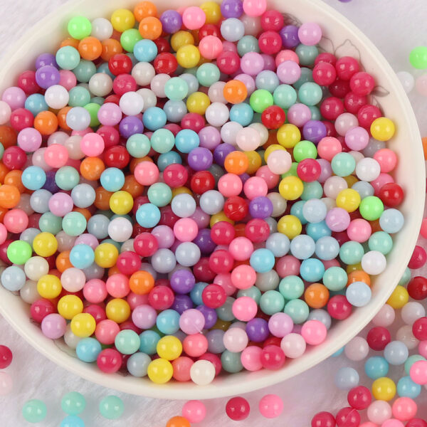 Candy Color Round Beads: No Hole, Perfect for DIY Jewelry - Image 24