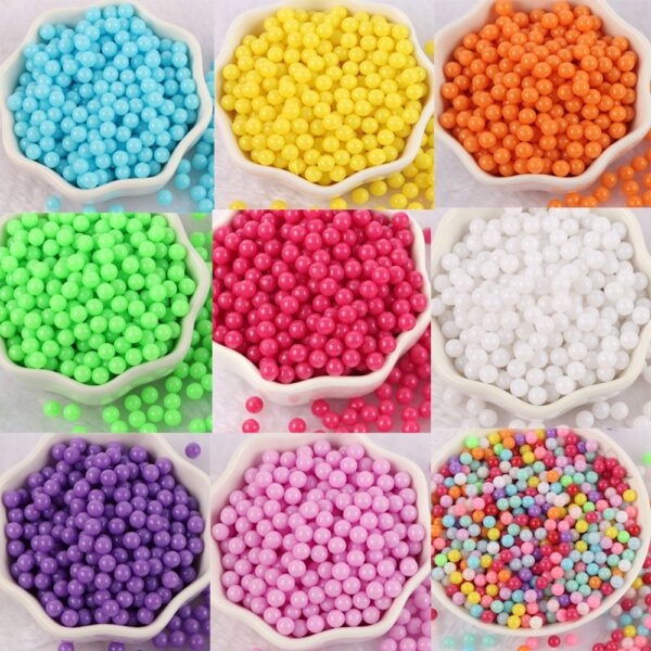 Candy Color Round Beads: No Hole, Perfect for DIY Jewelry