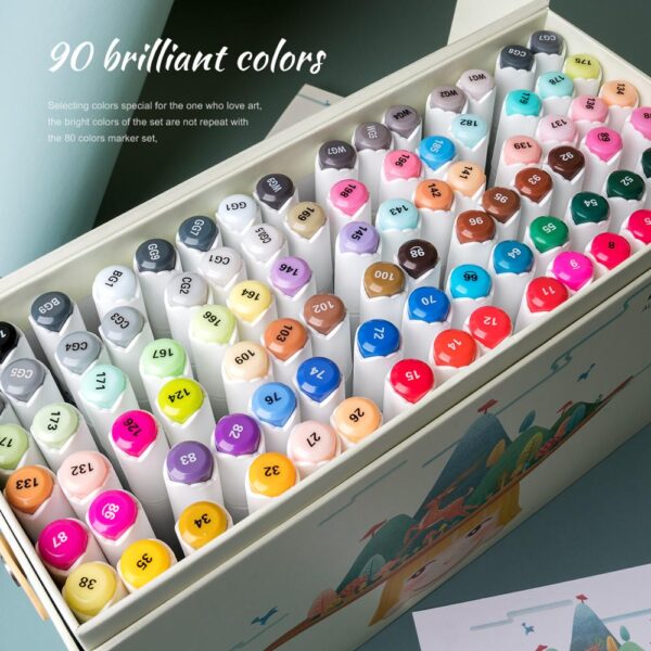 90 Colors Alcohol Marker Set - Image 2