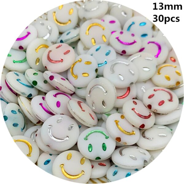 Smiley Beads: Acrylic Oval Spaced Beads for DIY Jewelry - Image 14