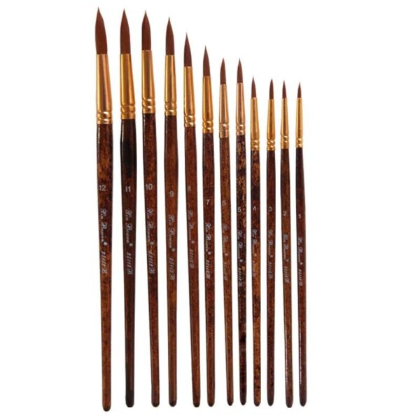 12 pcs/set Nylon Hair Watercolor Paint Brushes - Image 6