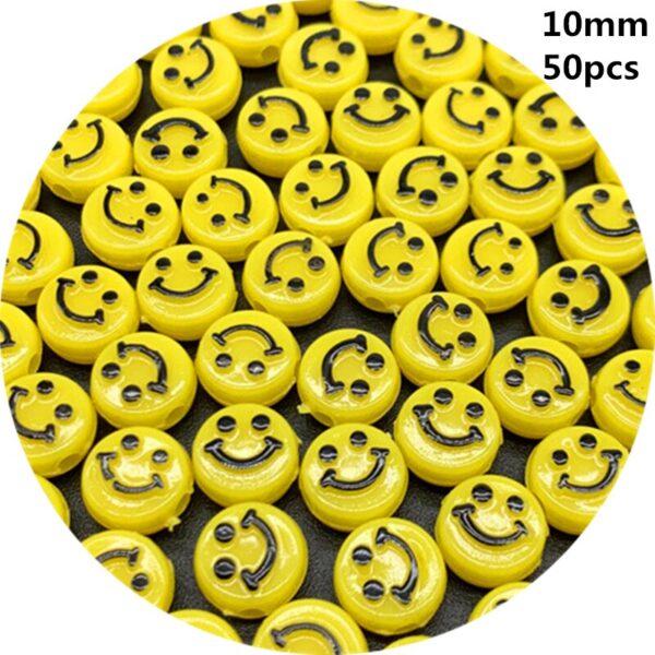 Smiley Beads: Acrylic Oval Spaced Beads for DIY Jewelry - Image 4