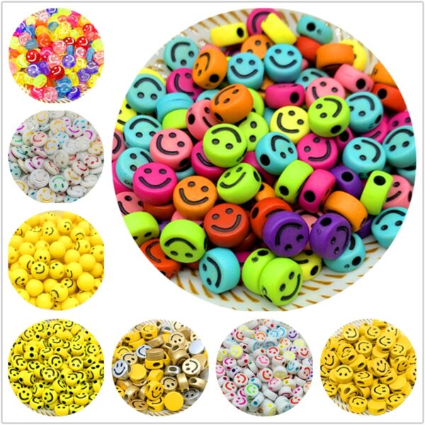 Smiley Beads: Acrylic Oval Spaced Beads for DIY Jewelry