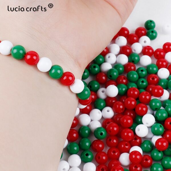 Christmas-Themed 8mm Acrylic Round Beads: Ideal for DIY Jewelry - Image 5