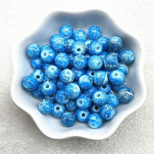 Patterned Round Glass Beads: Perfect for DIY Jewelry and Clothing Accessories - Image 7