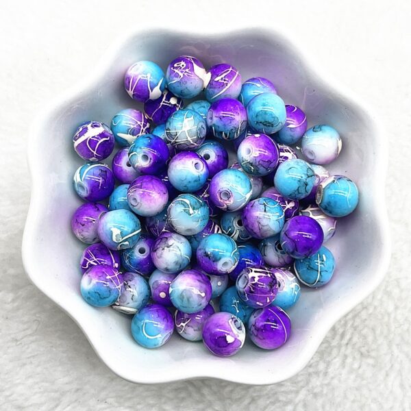 Patterned Round Glass Beads: Perfect for DIY Jewelry and Accessories - Image 20