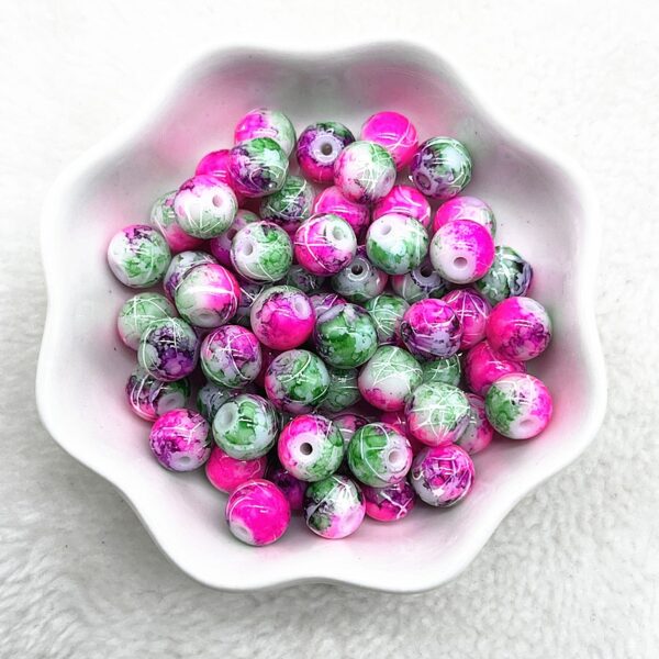 Patterned Round Glass Beads: Perfect for DIY Jewelry and Accessories - Image 14