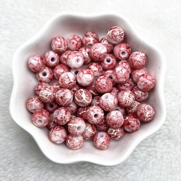 Patterned Round Glass Beads: Perfect for DIY Jewelry and Accessories - Image 19