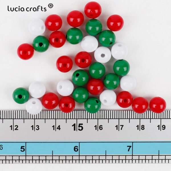 Christmas-Themed 8mm Acrylic Round Beads: Ideal for DIY Jewelry - Image 3