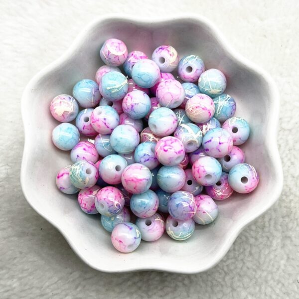 Patterned Round Glass Beads: Perfect for DIY Jewelry and Accessories - Image 36