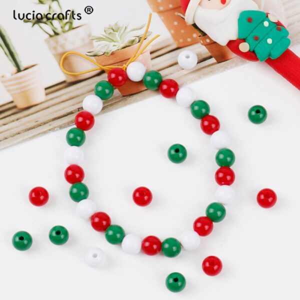 Christmas-Themed 8mm Acrylic Round Beads: Ideal for DIY Jewelry - Image 4