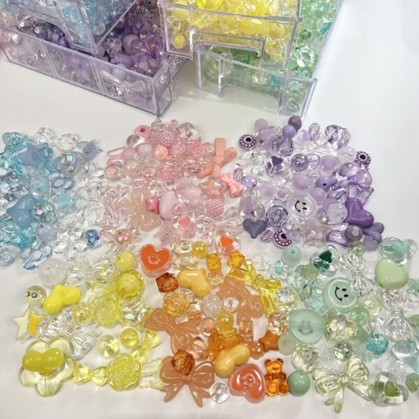 Acrylic Smile, Heart, Bow, and Flower Beads: Perfect for DIY Jewelry - Image 2