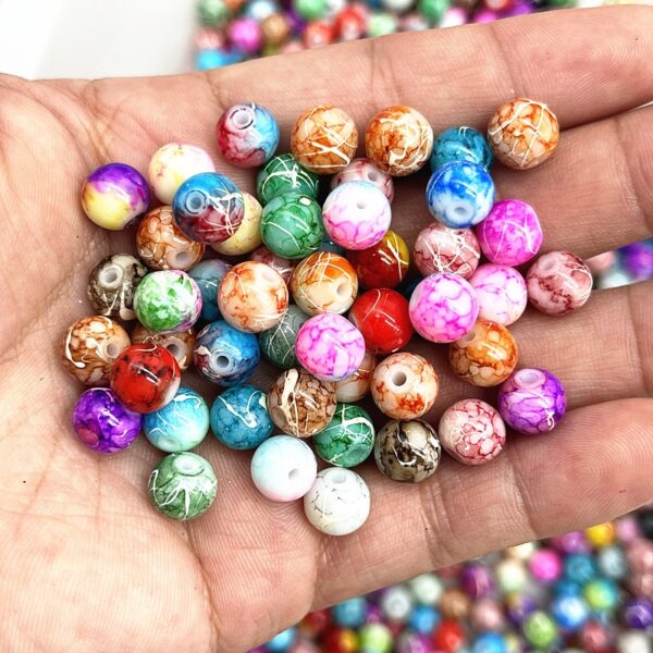 Patterned Round Glass Beads: Perfect for DIY Jewelry and Accessories - Image 3