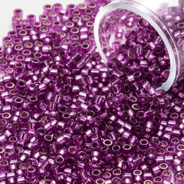 Silver-Lined Glass Beads: 2mm Dark Purple - Ideal for Modern Embroidery - Image 2