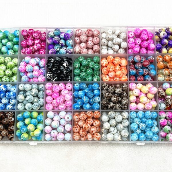 Patterned Round Glass Beads: Perfect for DIY Jewelry and Clothing Accessories