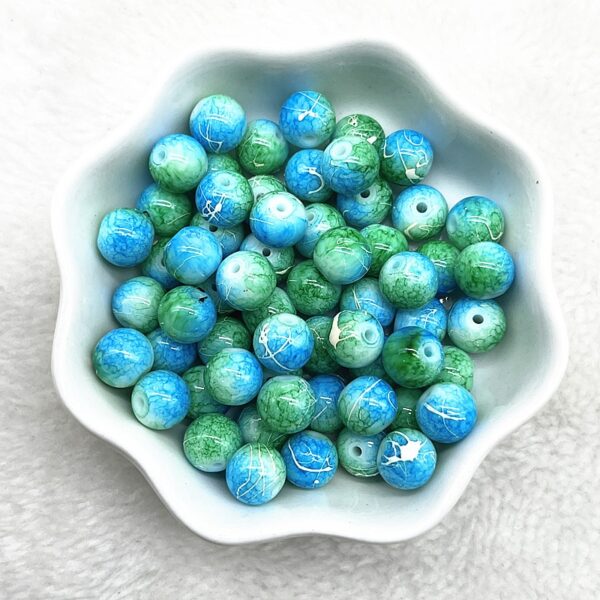 Patterned Round Glass Beads: Perfect for DIY Jewelry and Clothing Accessories - Image 10