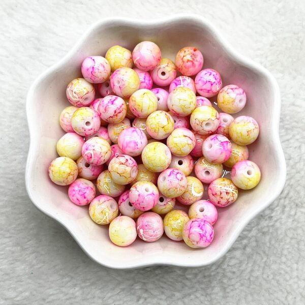 Patterned Round Glass Beads: Perfect for DIY Jewelry and Clothing Accessories - Image 25