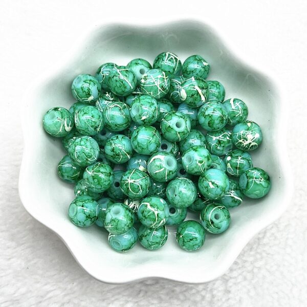 Patterned Round Glass Beads: Perfect for DIY Jewelry and Clothing Accessories - Image 17