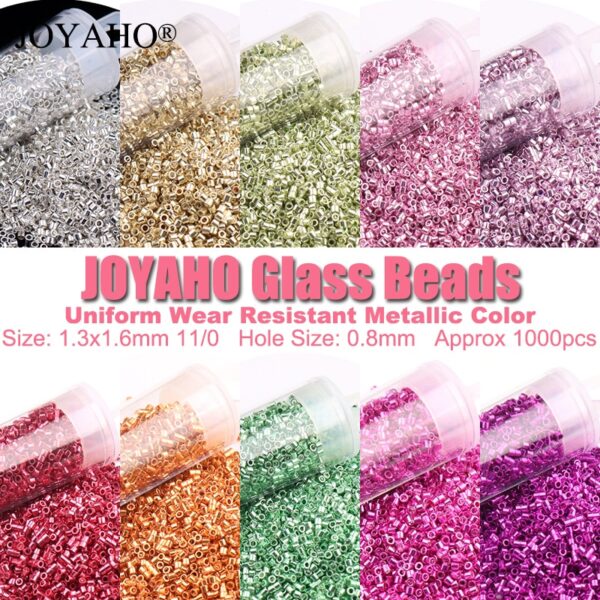 840pcs Metallic Glass Seed Beads: Perfect for DIY Jewelry - Image 2