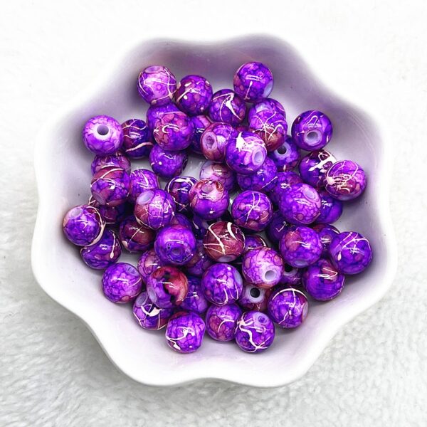 Patterned Round Glass Beads: Perfect for DIY Jewelry and Accessories - Image 16