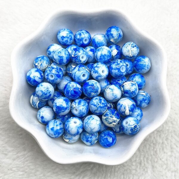 Patterned Round Glass Beads: Perfect for DIY Jewelry and Accessories - Image 27