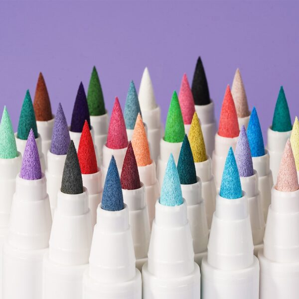 30 Permanent Colors Acrylic Brush Marker Pens - Image 2