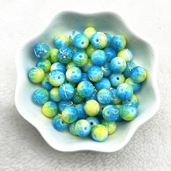 Patterned Round Glass Beads: Perfect for DIY Jewelry and Accessories - Image 40