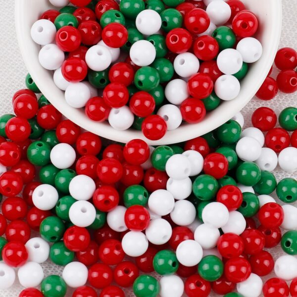 Christmas-Themed 8mm Acrylic Round Beads: Ideal for DIY Jewelry - Image 10