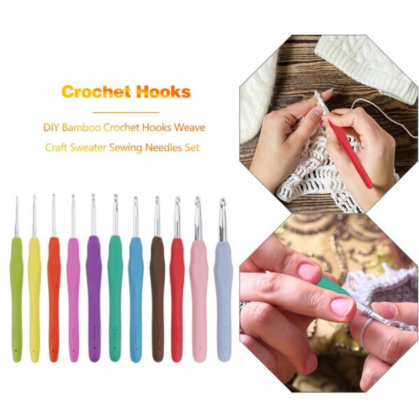 Crochet Hooks Set DIY Needlework Storage with TPR Soft Handle - Image 4