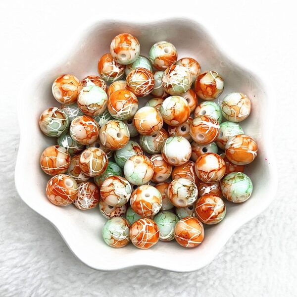 Patterned Round Glass Beads: Perfect for DIY Jewelry and Clothing Accessories - Image 26