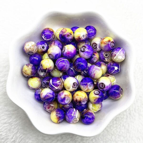 Patterned Round Glass Beads: Perfect for DIY Jewelry and Accessories - Image 31