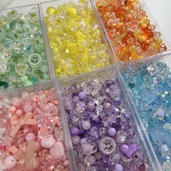 Acrylic Smile, Heart, Bow, and Flower Beads: Perfect for DIY Jewelry