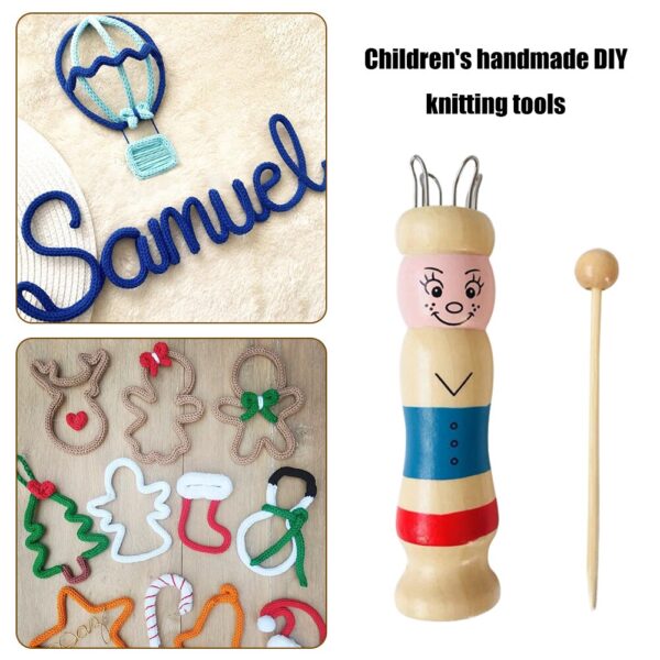 Wooden Doll Rope Loom: Handmade Knitter's Tool Set for Children - Image 2