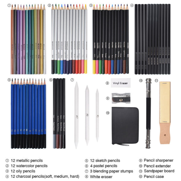 72Pcs/set Drawing Pencils Set - Image 5