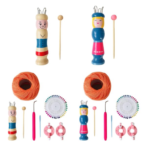 Wooden Doll Rope Loom: Handmade Knitter's Tool Set for Children