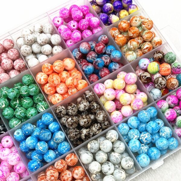 Patterned Round Glass Beads: Perfect for DIY Jewelry and Accessories