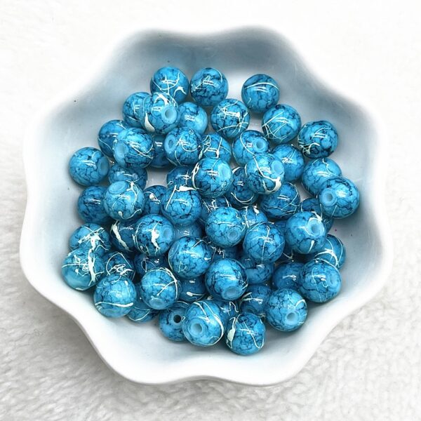 Patterned Round Glass Beads: Perfect for DIY Jewelry and Clothing Accessories - Image 42