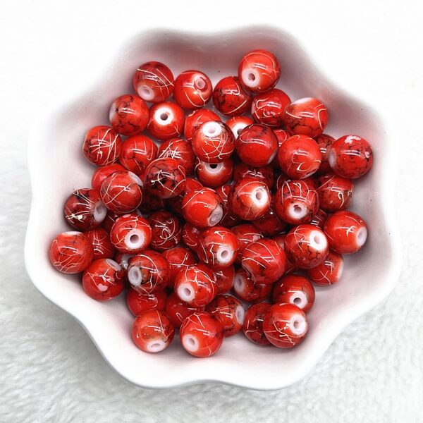 Patterned Round Glass Beads: Perfect for DIY Jewelry and Accessories - Image 23