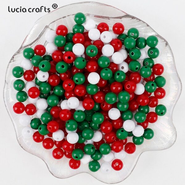 Christmas-Themed 8mm Acrylic Round Beads: Ideal for DIY Jewelry - Image 2