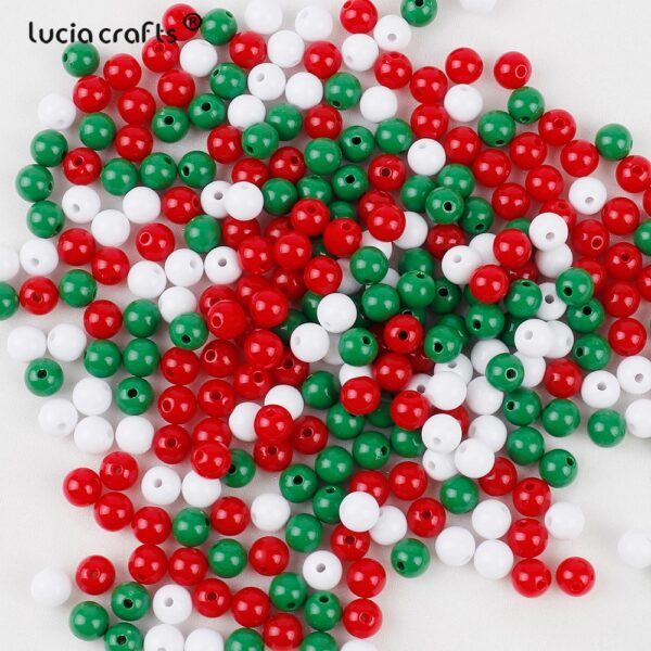 Christmas-Themed 8mm Acrylic Round Beads: Ideal for DIY Jewelry - Image 6