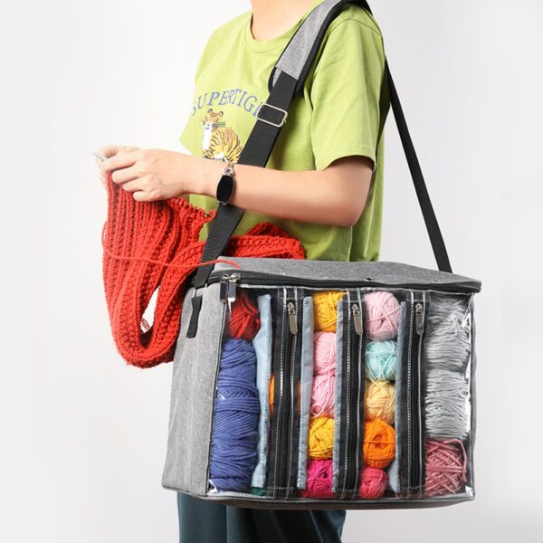 Clear Knitting Storage Bag: Organize Your DIY Needle Arts - Image 3