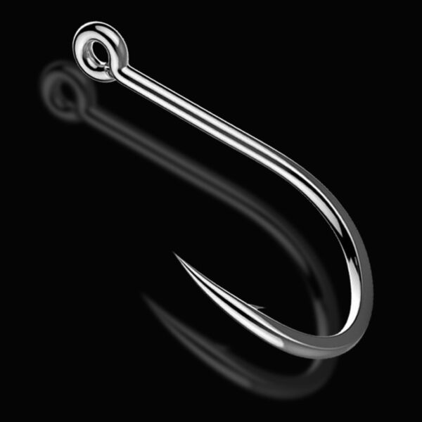 100 pcs 2#-22# Barbed Fish Hook with Ring Circle - Image 2