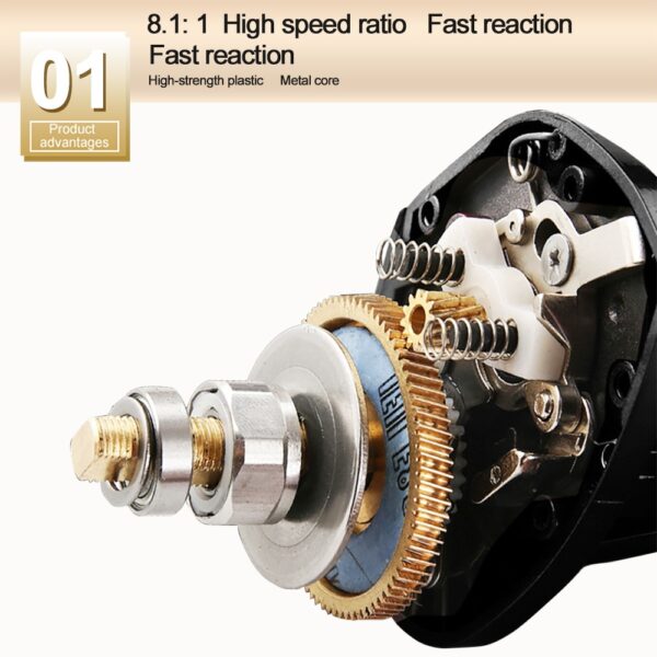 Baitcasting Reel High Speed 8:1:1 Gear Ratio 17+1BB Fresh Saltwater Magnetic Brake System Ultralight Fishing Reel 2000 Seri - Image 3