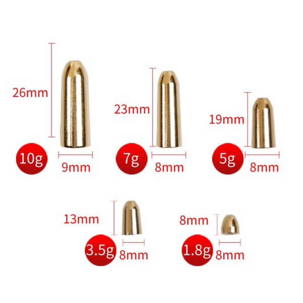 LUSHAZER 5pcs/lot cylinder shape copper weight - Image 5