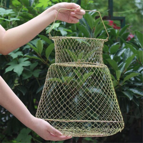 Metal Foldable Hanging Wire Net Fish Cage - Image 2