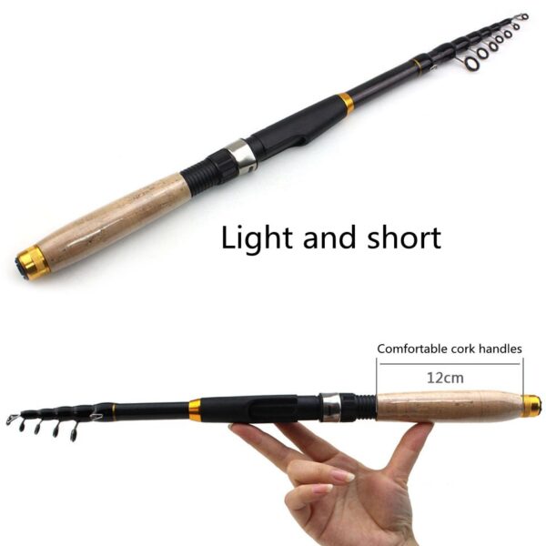 NEW 1.8m 2.1m 2.4m 2.7m 3.0m 3.6m Carbon Fiber fishing rod Super short pocket Portable Spinning pole telescopic fishing rod - Image 5